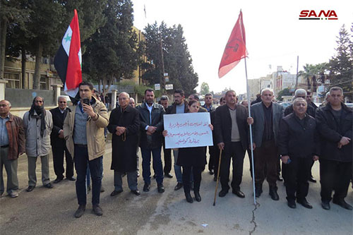 Protestas en Qamishli contra presencia extranjera en territorio sirio